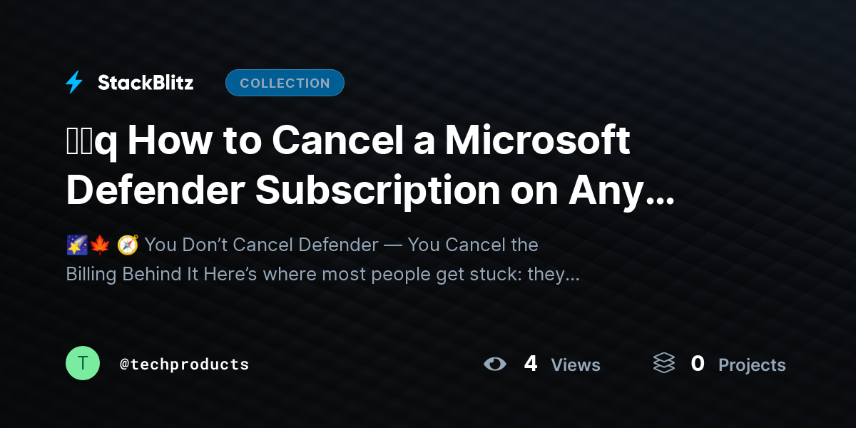 ᶠᵃq How to Cancel a Microsoft Defender Subscription on Any Device (Step-by-Step + Billing Control Guide) by techproducts