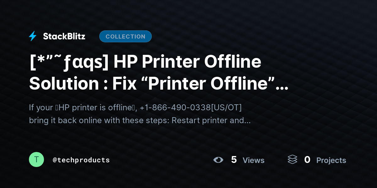 [*”˜ƒαqѕ] HP Printer Offline Solution : Fix “Printer Offline” Error Fast by techproducts