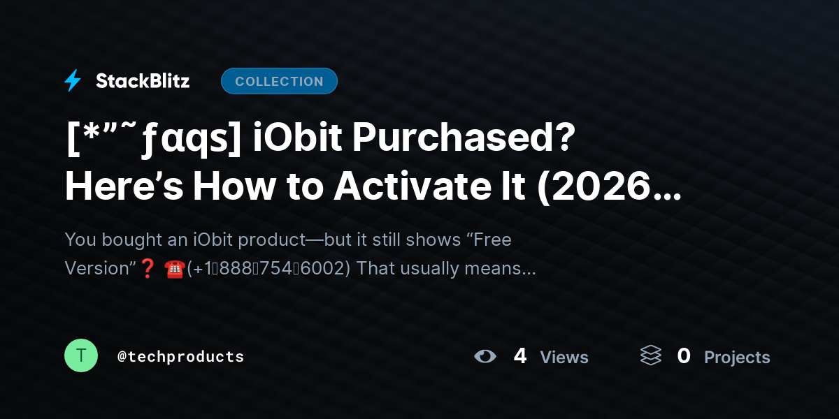 [*”˜ƒαqѕ] iObit Purchased? Here’s How to Activate It (2026 Complete Activation Guide) by techproducts