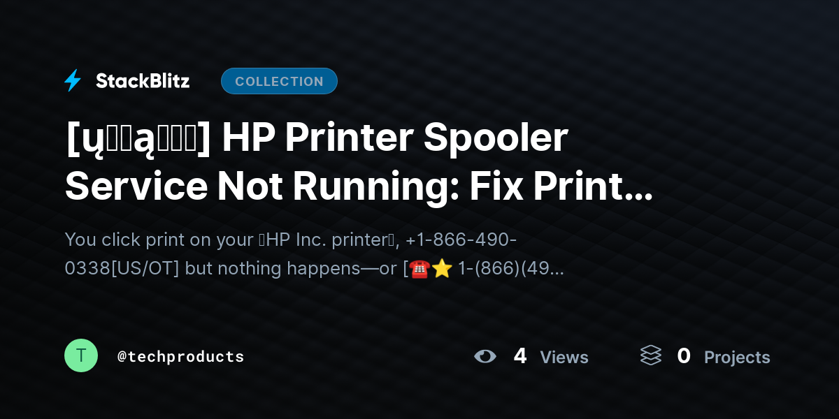 [ų℘ɖąɬɛɖ] HP Printer Spooler Service Not Running: Fix Print Spooler Errors and Restore Printing Fast by techproducts
