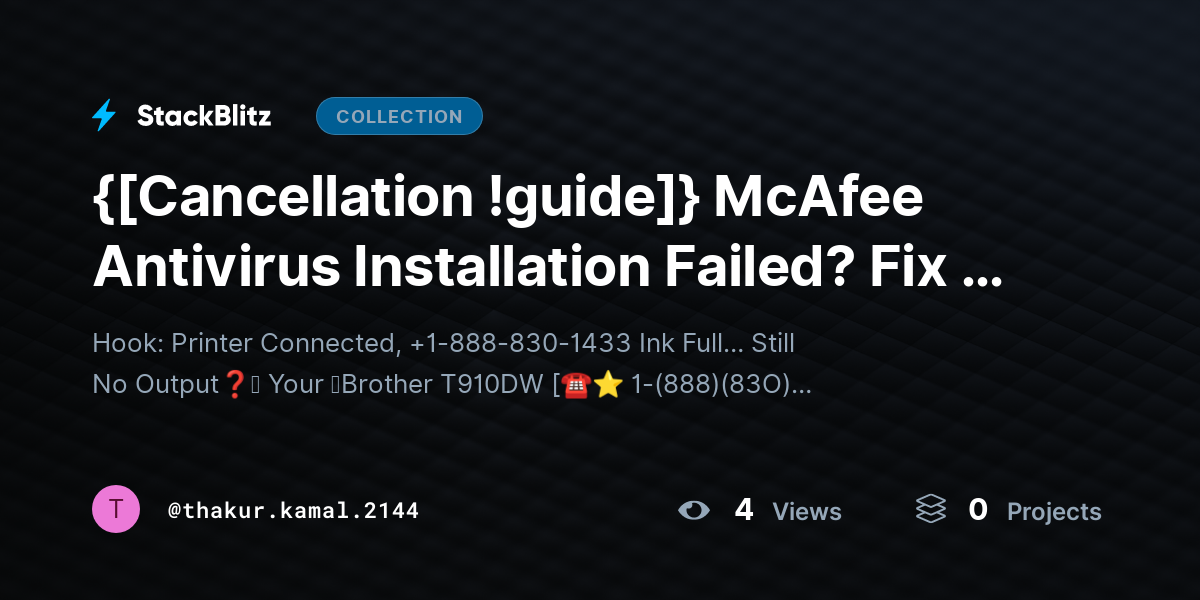 {[Cancellation !guide]} McAfee Antivirus Installation Failed? Fix It Fast with These Proven Methods (2026 Guide) by thakur.kamal.2144