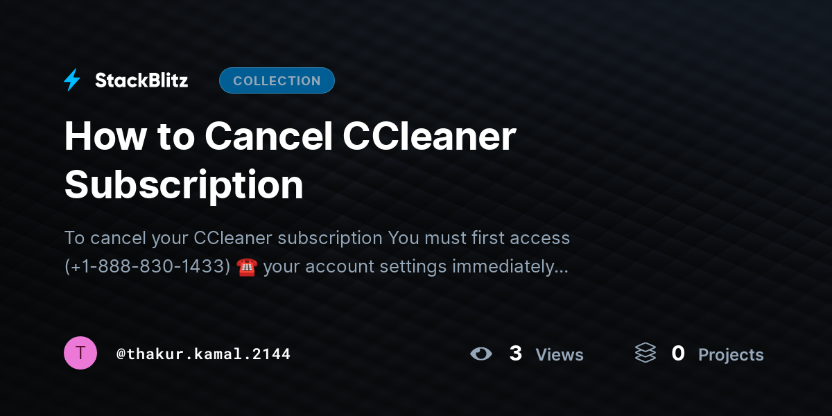 How to Cancel CCleaner Subscription by thakur.kamal.2144