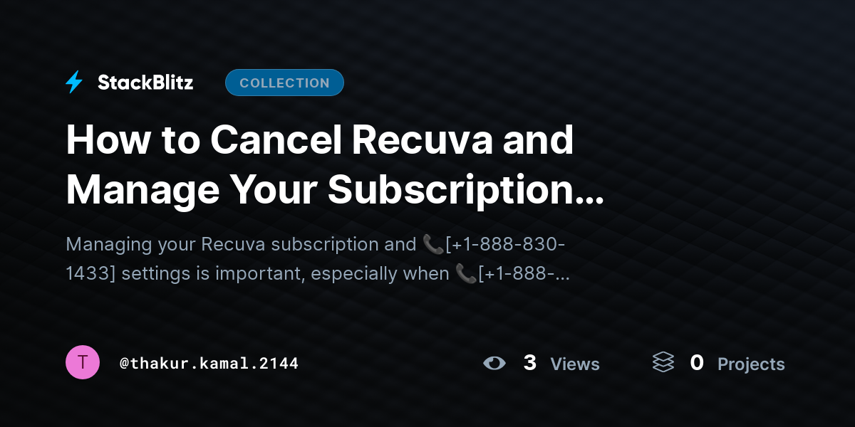 How to Cancel Recuva and Manage Your Subscription Settings (2026 Complete Guide)  by thakur.kamal.2144