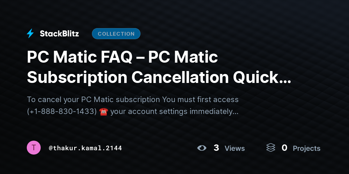 PC Matic FAQ – PC Matic Subscription Cancellation Quick Easy Method by thakur.kamal.2144