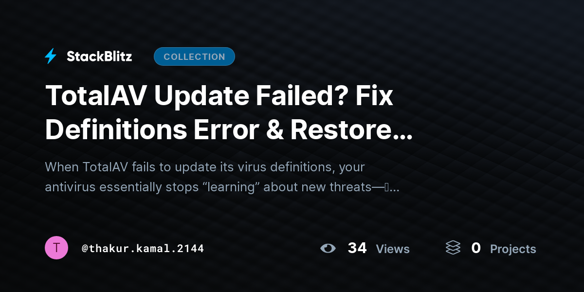 TotalAV Update Failed? Fix Definitions Error & Restore Protection by thakur.kamal.2144