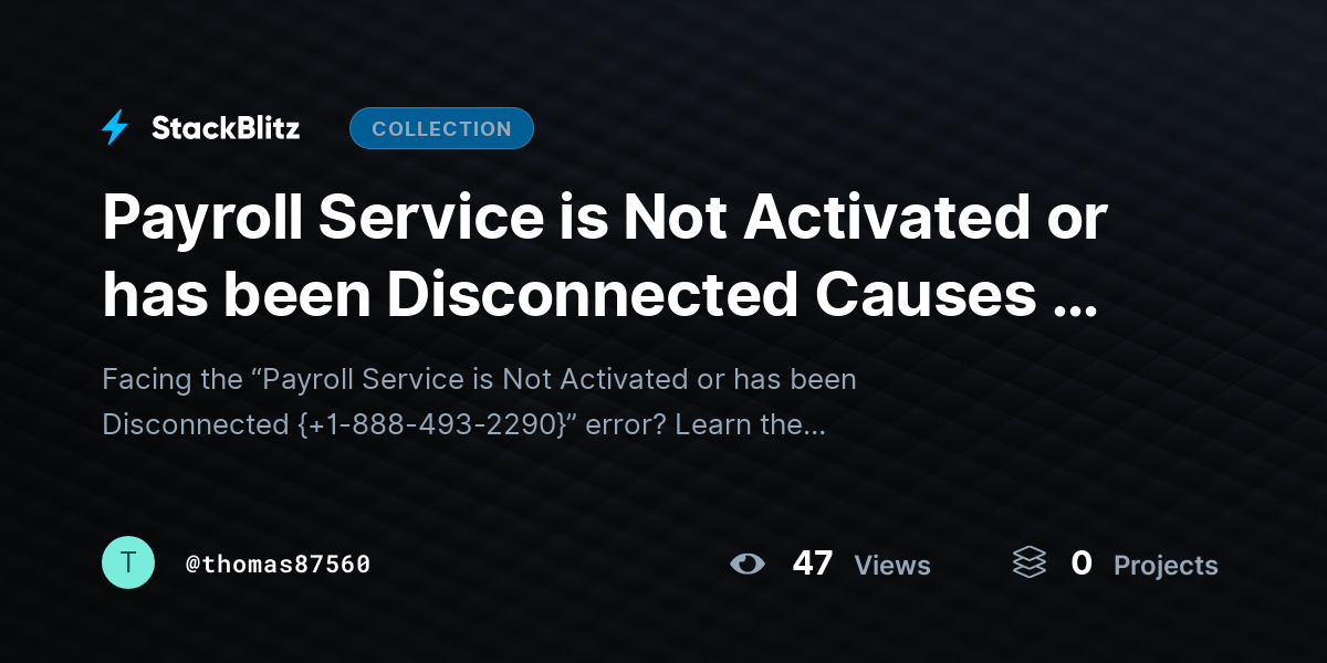 Payroll Service is Not Activated or has been Disconnected Causes ...