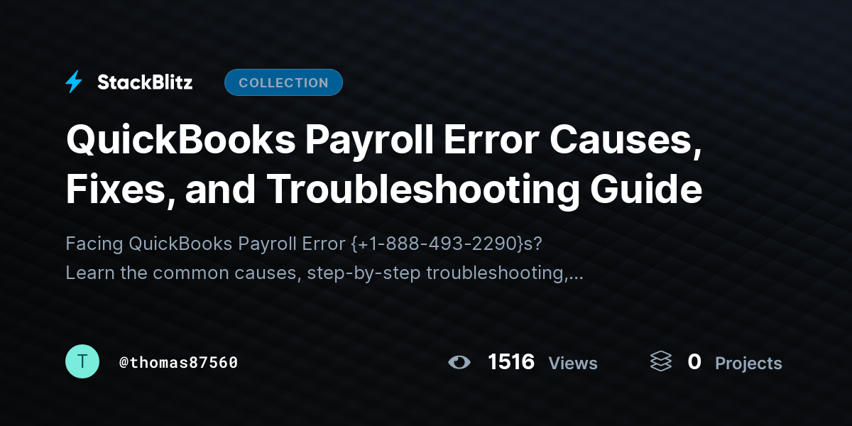 QuickBooks Payroll Error Causes, Fixes, and Troubleshooting Guide by ...