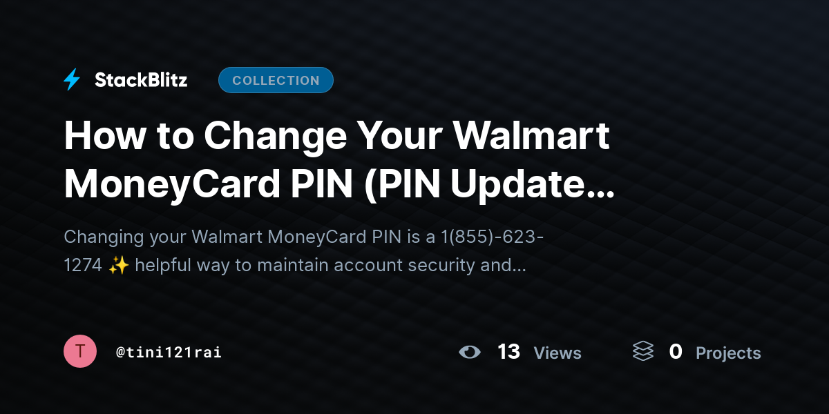 How to Change Your Walmart MoneyCard PIN (PIN Update Instructions) by tini121rai