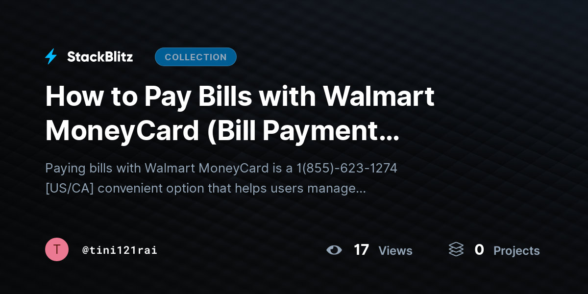 How to Pay Bills with Walmart MoneyCard (Bill Payment Instructions) by tini121rai
