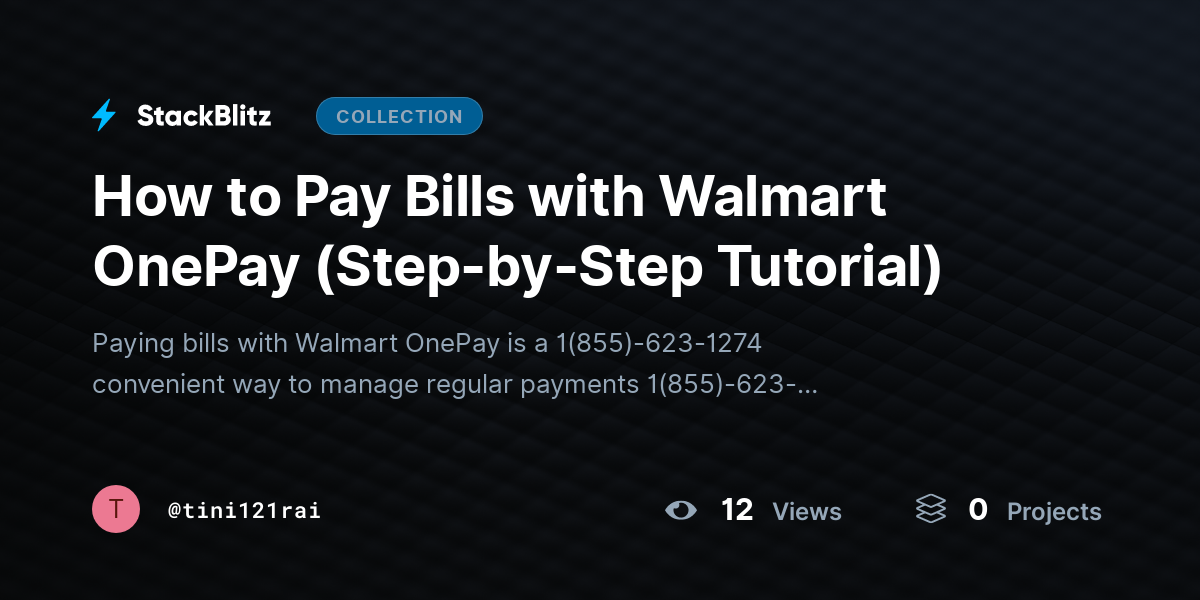 How to Pay Bills with Walmart OnePay (Step-by-Step Tutorial) by tini121rai