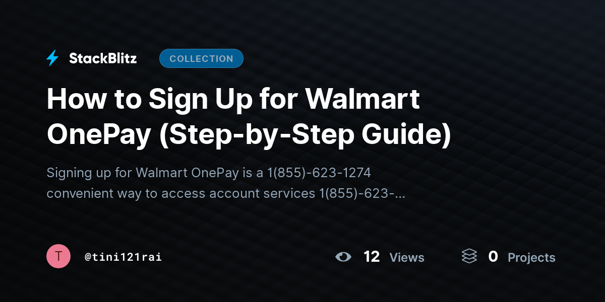 How to Sign Up for Walmart OnePay (Step-by-Step Guide) by tini121rai