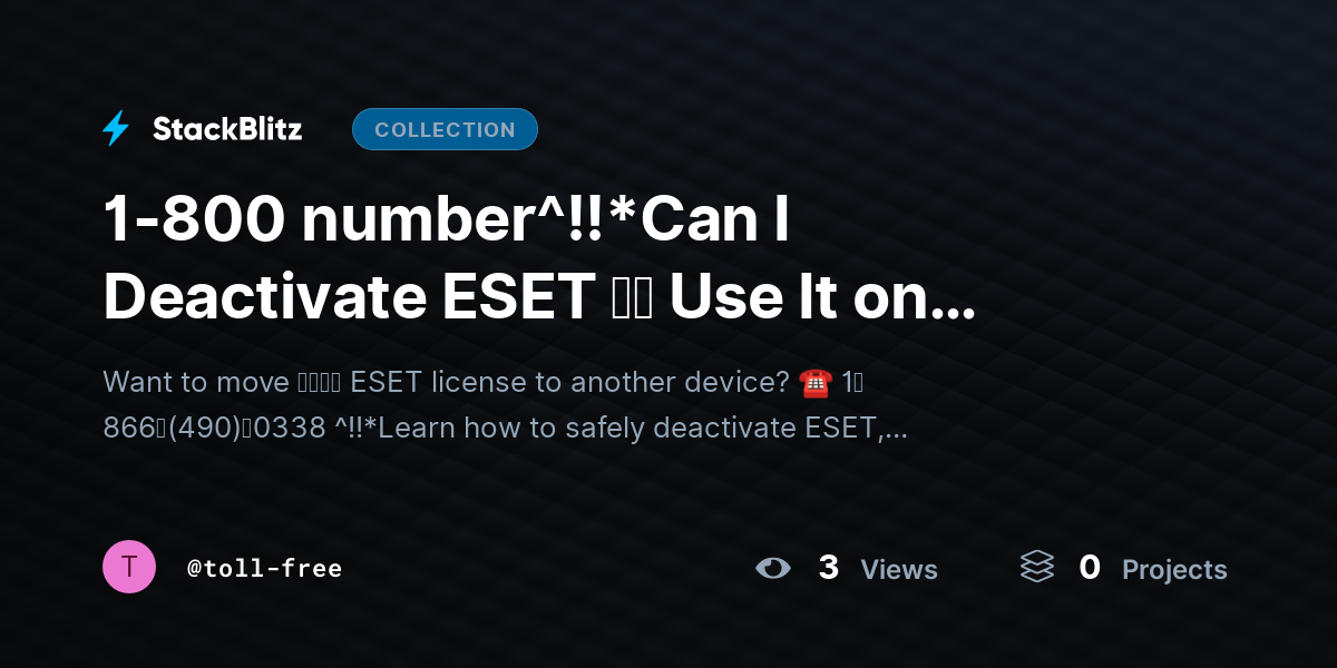 1-800 number^!!*Can I Deactivate ESET ｔｏ Use It on Ano𝘵𝘩𝘦r Device? Transfer Guide + Limits Explained by toll-free