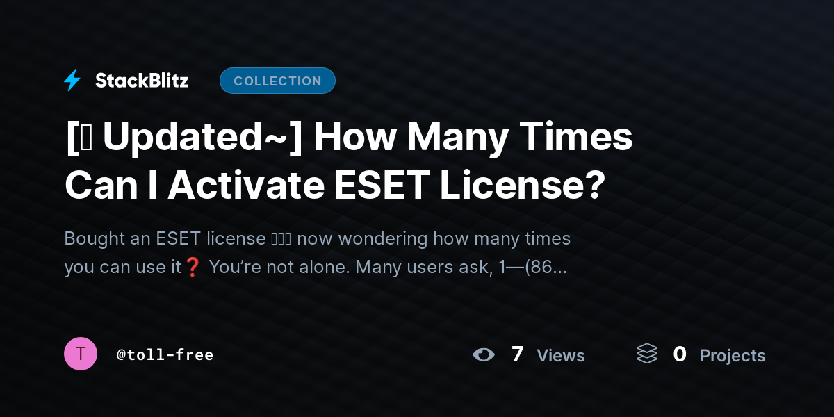 [⛧ Updated~] How Many Times Can I Activate ESET License? by toll-free