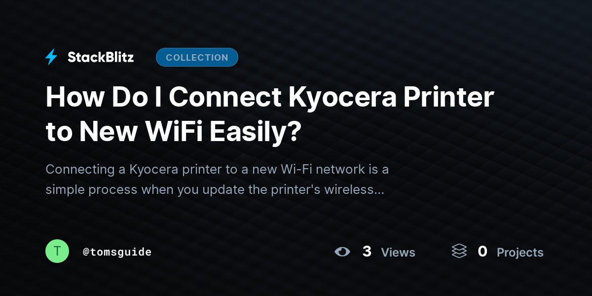 How Do I Connect Kyocera Printer to New WiFi Easily? by tomsguide