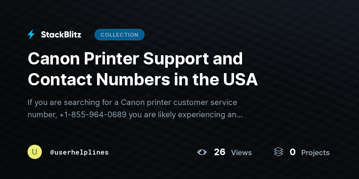 Canon Printer Support and Contact Numbers in the USA by userhelplines