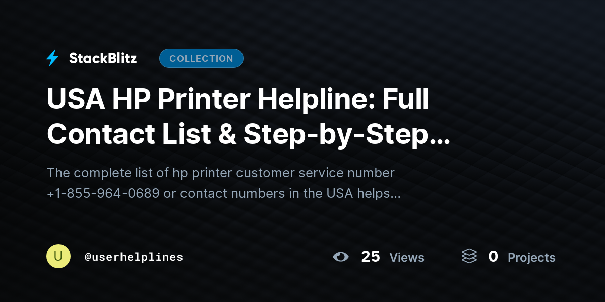 USA HP Printer Helpline: Full Contact List & Step-by-Step Support Guide by userhelplines