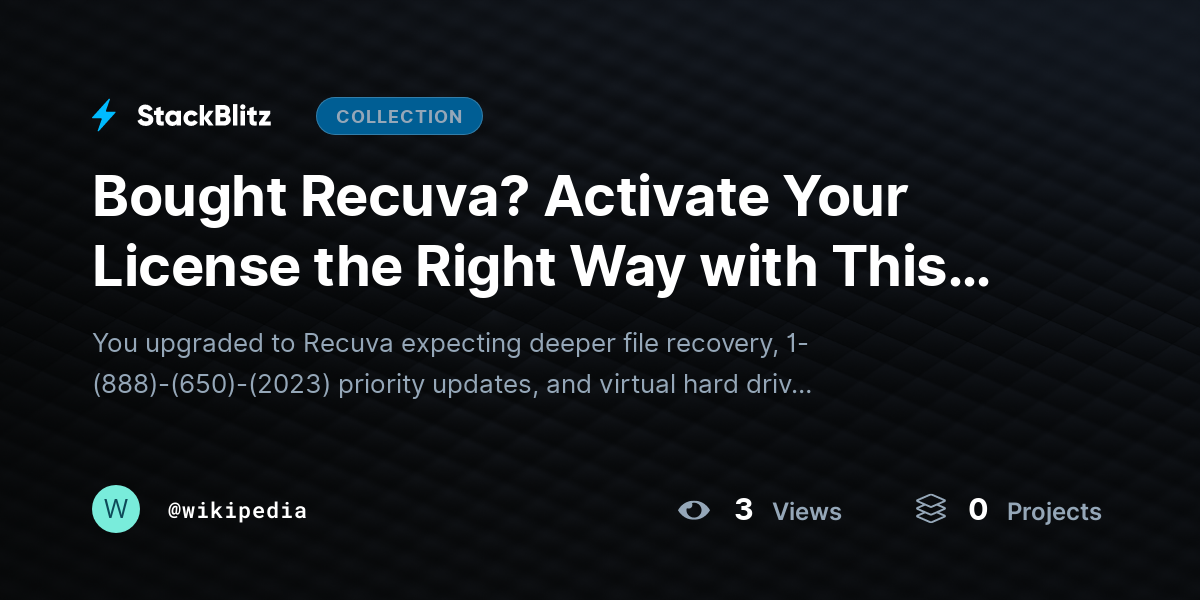 Bought Recuva? Activate Your License the Right Way with This Easy Guide by wikipedia