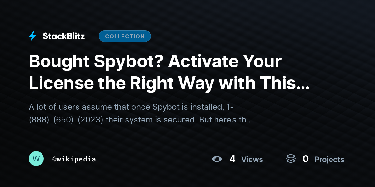 Bought Spybot? Activate Your License the Right Way with This Complete Guide by wikipedia