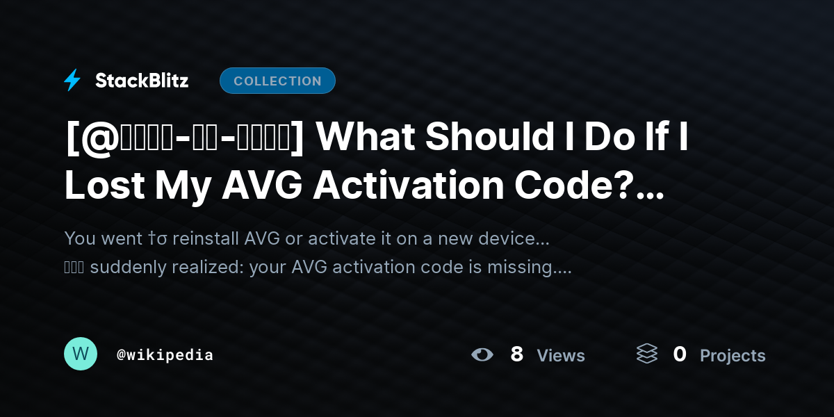 [@𝐒𝐭𝐞𝐩-𝐛𝐲-𝐒𝐭𝐞𝐩] What Should I Do If I Lost My AVG Activation Code? (Recovery System + Smart License Management Guide) by wikipedia