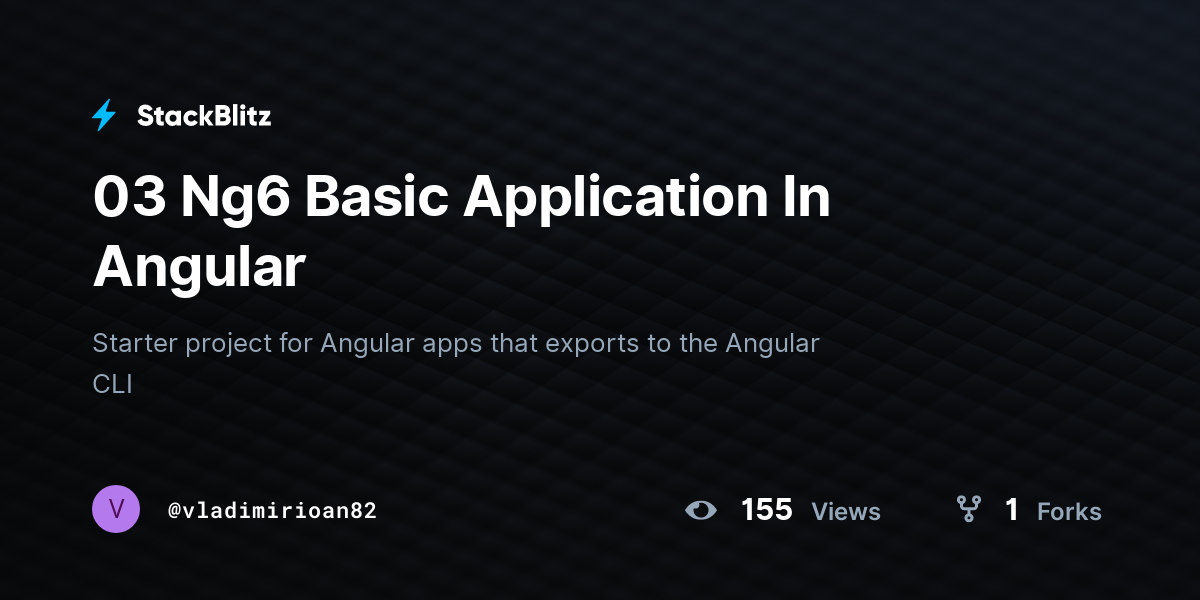 03 Ng6 Basic Application In Angular - StackBlitz