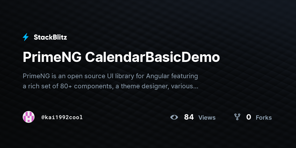 PrimeNG CalendarBasicDemo - StackBlitz