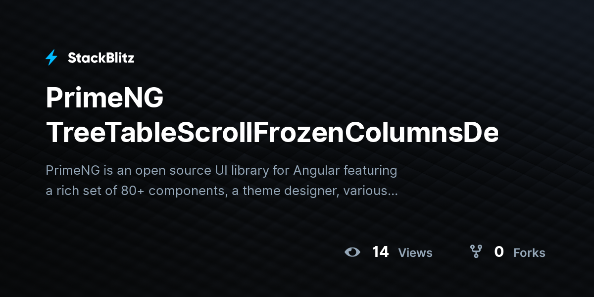 PrimeNG TreeTableScrollFrozenColumnsDemo - StackBlitz