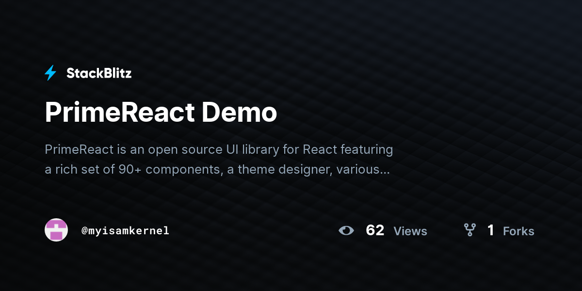 PrimeReact Demo - StackBlitz