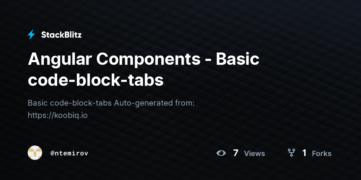 Angular Components - Basic code-block-tabs - StackBlitz