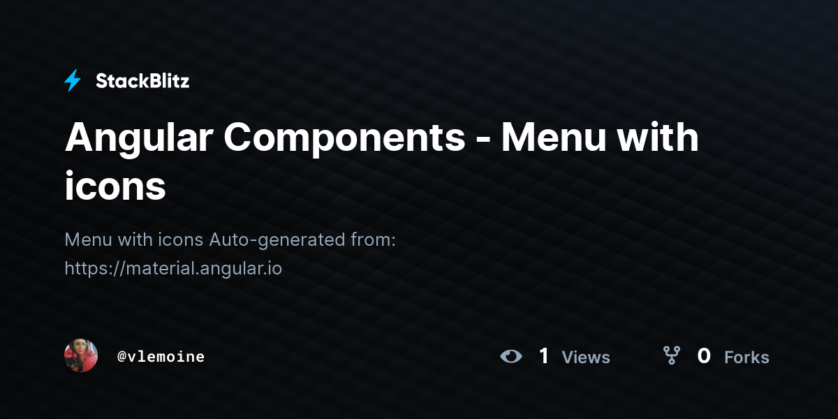 Angular Components - Menu with icons - StackBlitz