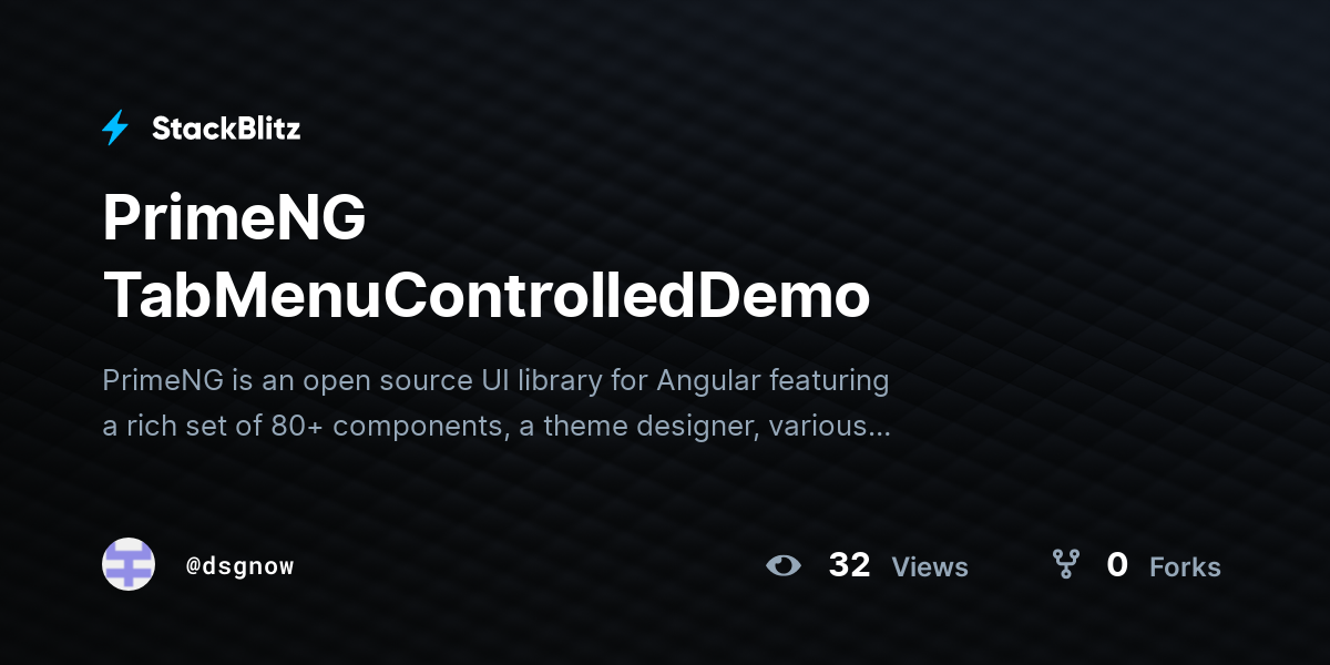 PrimeNG TabMenuControlledDemo - StackBlitz