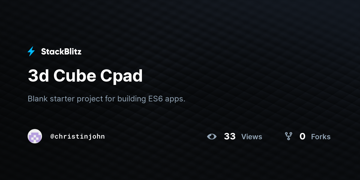 3d Cube Cpad - StackBlitz