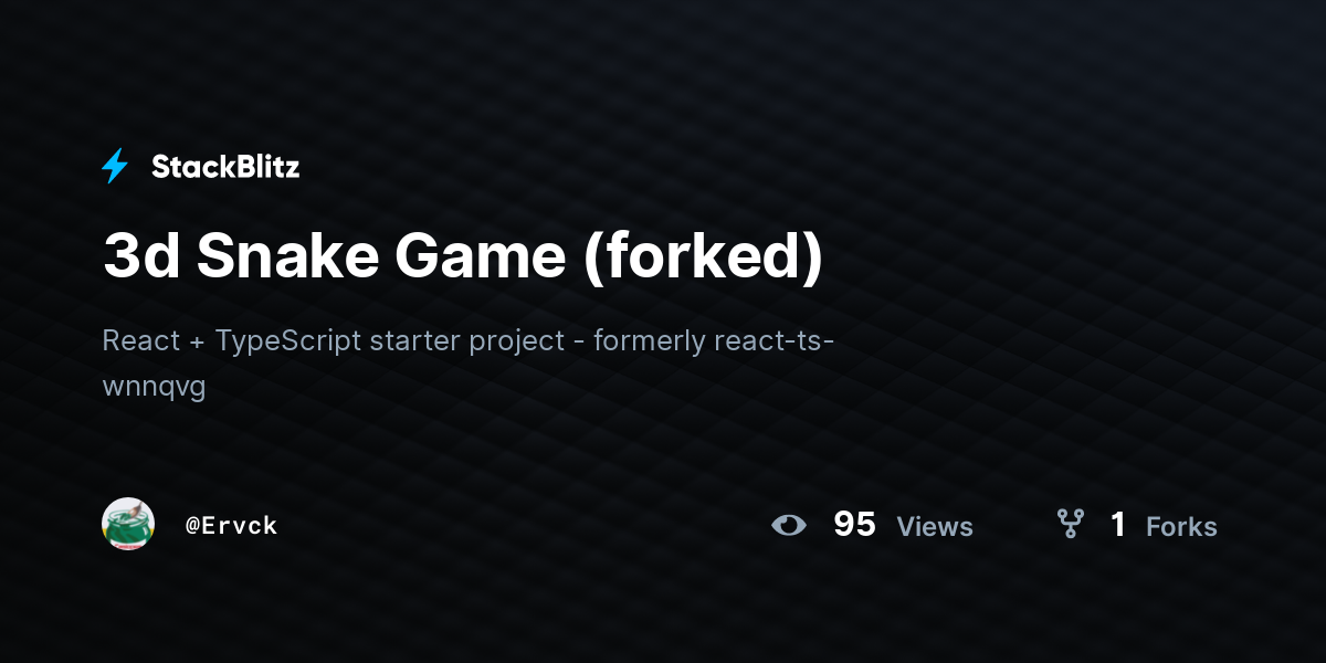 3d Snake Game (forked) - StackBlitz