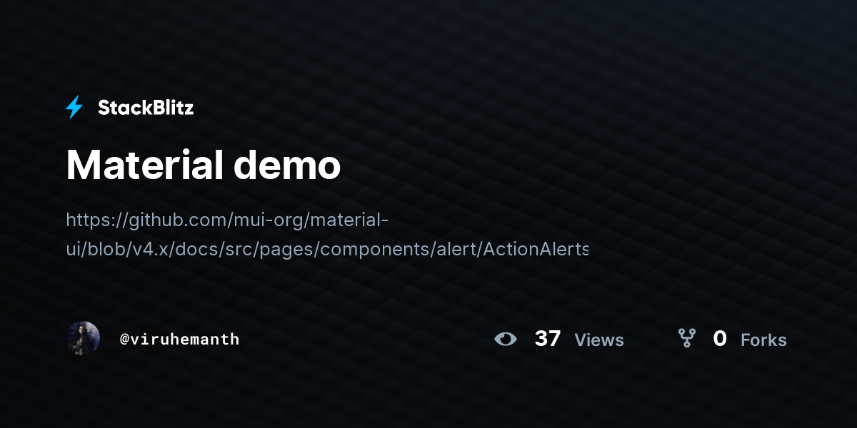 Material demo - StackBlitz