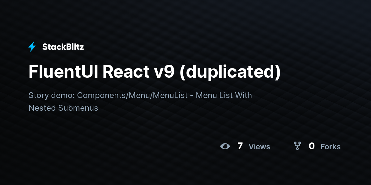 FluentUI React v9 (duplicated) - StackBlitz