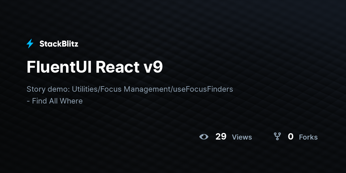 FluentUI React v9 - StackBlitz