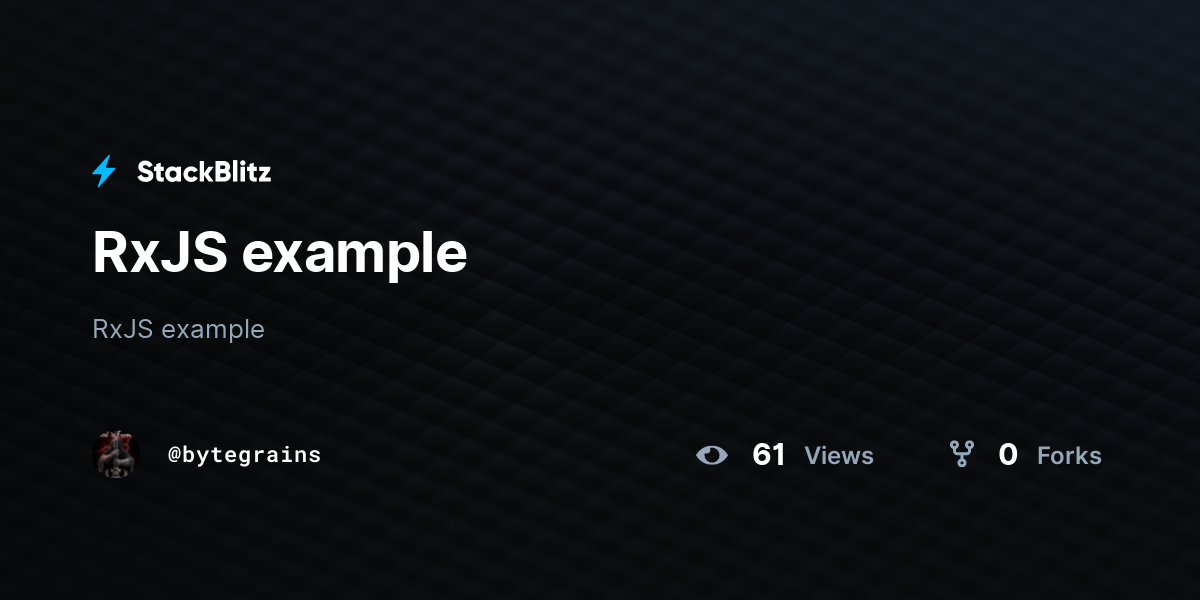 RxJS example StackBlitz