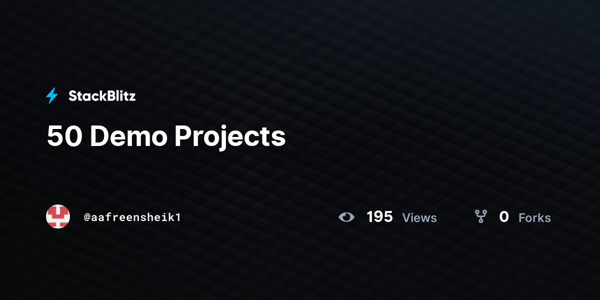 50 Demo Projects Stackblitz