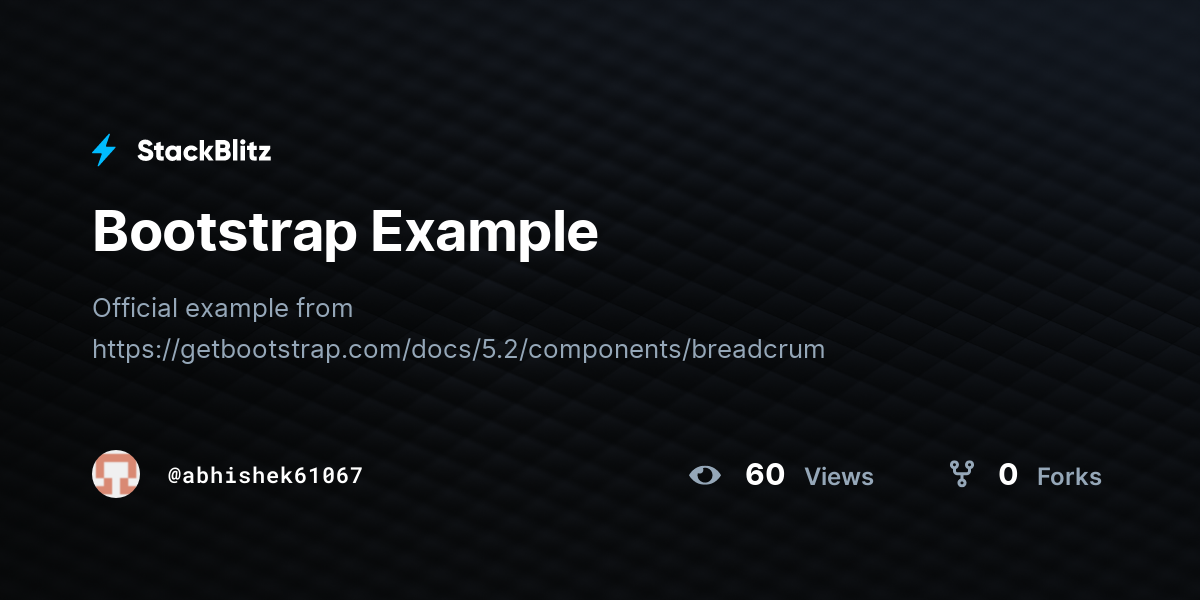 Bootstrap example stackblitz