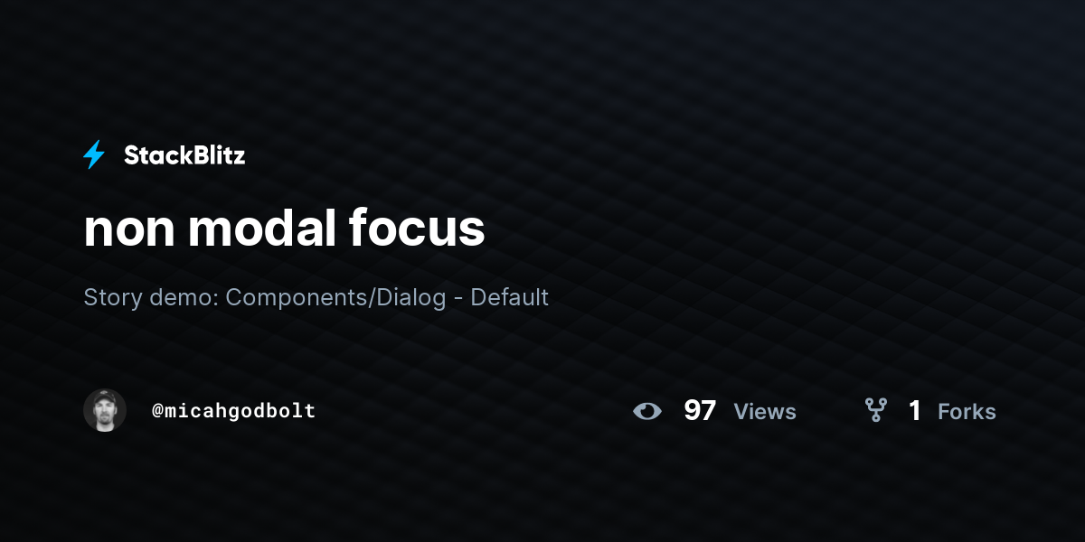 non modal focus - StackBlitz