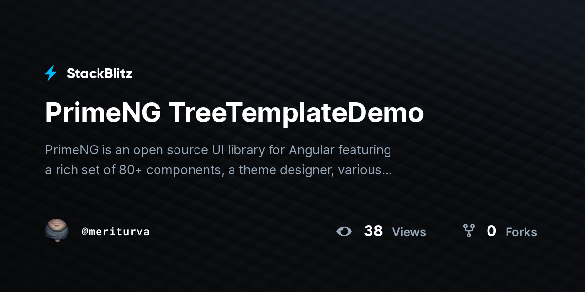 PrimeNG TreeTemplateDemo - StackBlitz