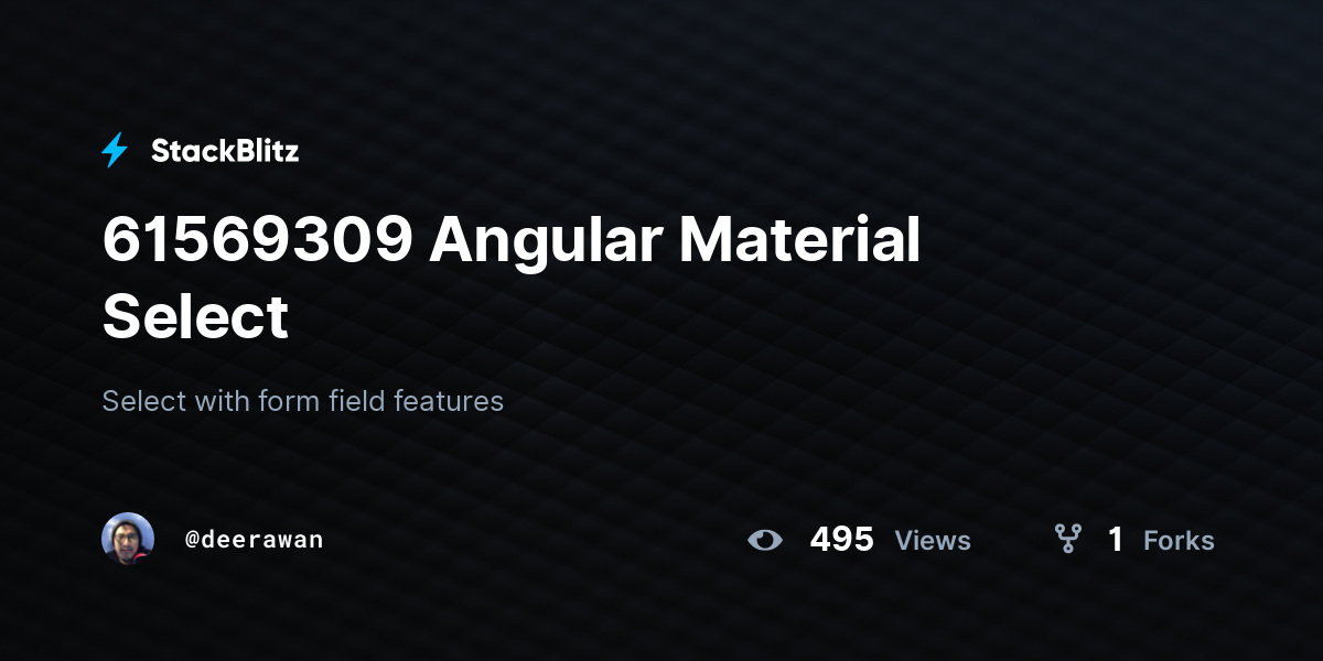 61569309 Angular Material Select - StackBlitz