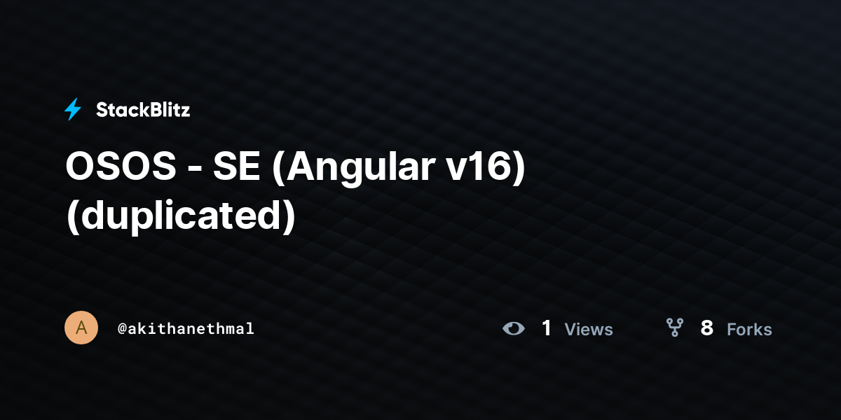 OSOS - SE (Angular v16) (duplicated) - StackBlitz