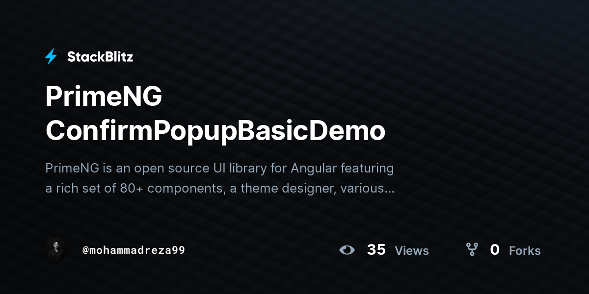 PrimeNG ConfirmPopupBasicDemo - StackBlitz