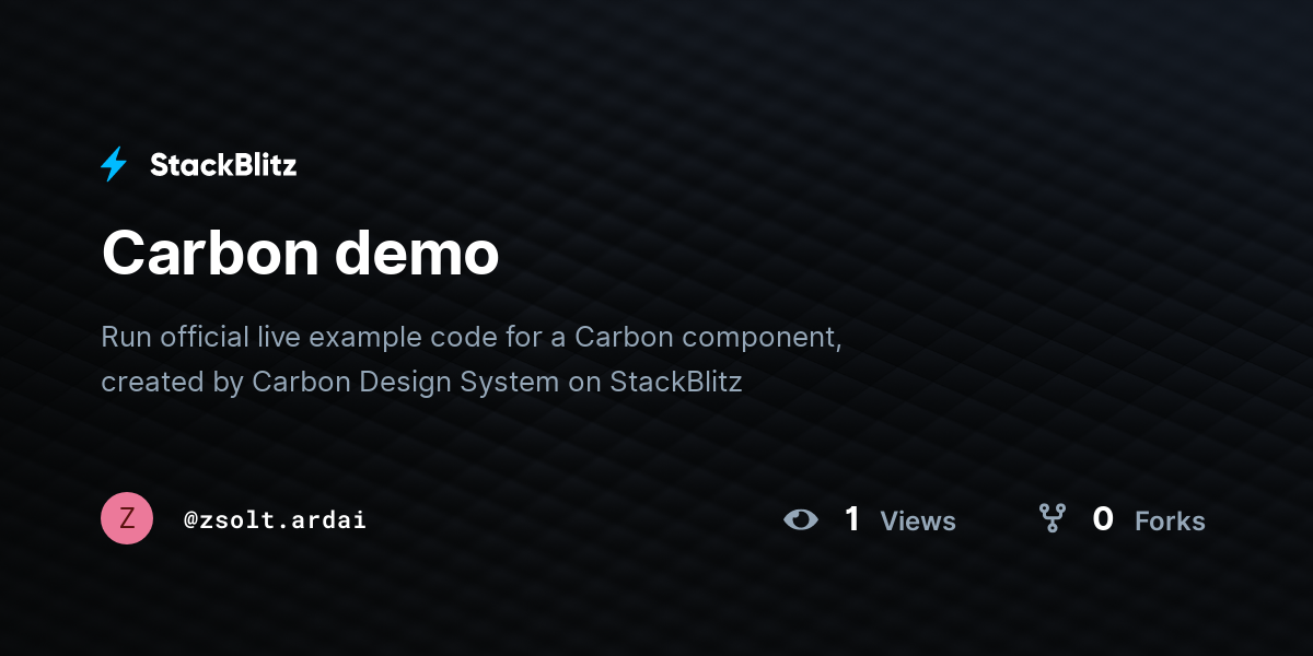 Carbon demo - StackBlitz