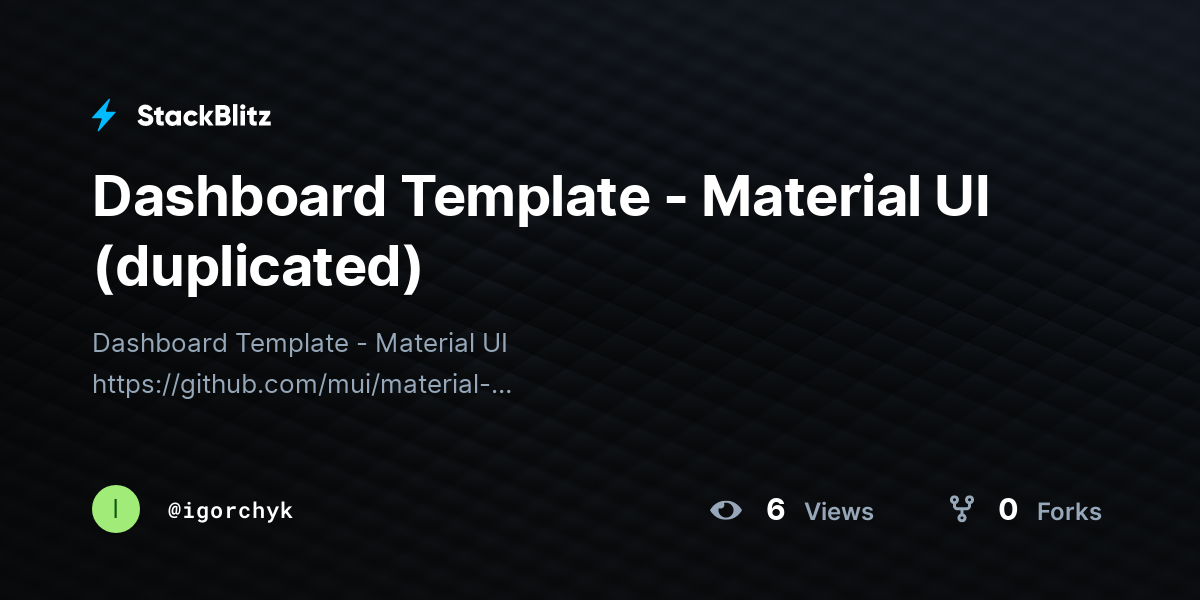 Dashboard Template - Material UI (duplicated) - StackBlitz