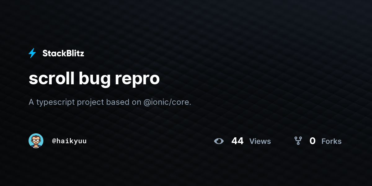 scroll bug repro - StackBlitz