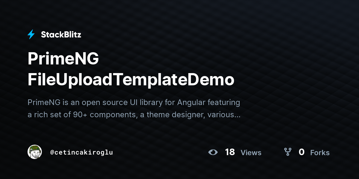 PrimeNG FileUploadTemplateDemo - StackBlitz