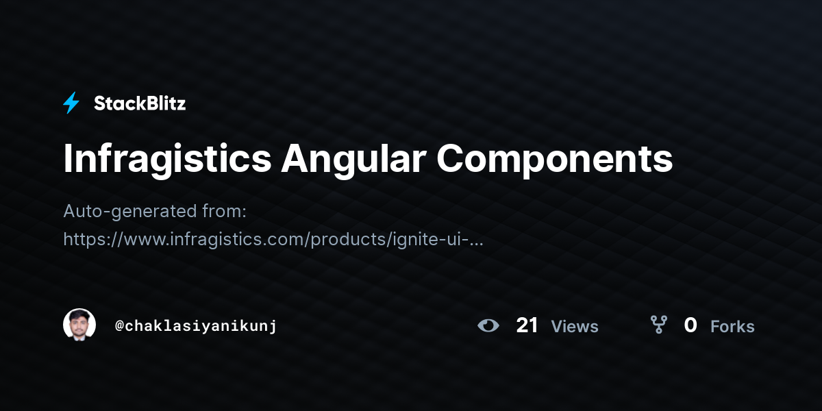 Infragistics Angular Components - StackBlitz