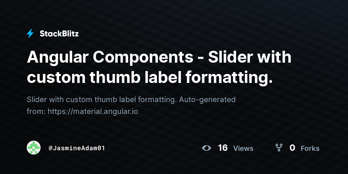 Angular Components - Slider with custom thumb label formatting ...