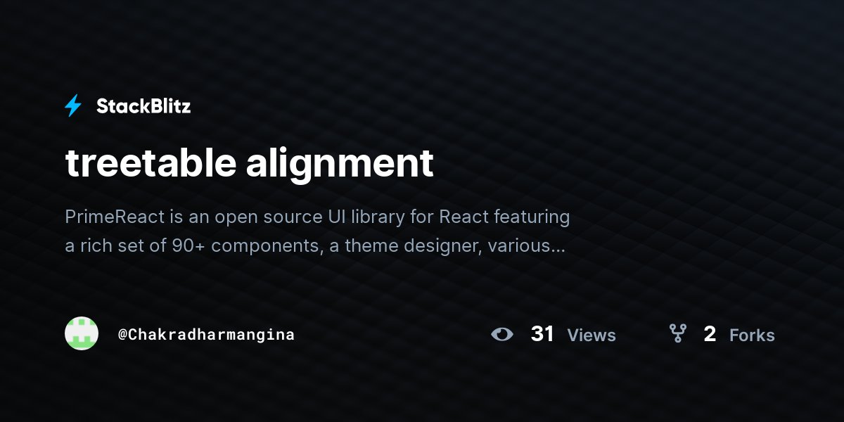 treetable alignment - StackBlitz